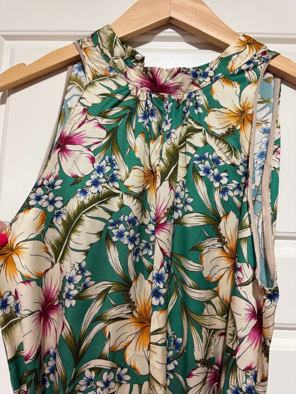 Zara Green Floral Halter Wide-Leg Jumpsuit - Picture 6 of 8